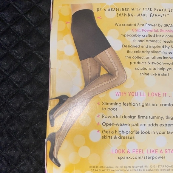 SPANX Star Power Center-Stage Open Weave Shaping Tights Black Size M/C - Picture 2 of 6